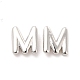 Серьги-гвоздики из латуни с полыми буквами для женщин EJEW-A044-01P-M-1