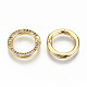 Brass Micro Pave Clear Cubic Zirconia Twister Clasps ZIRC-S067-119-NF-2