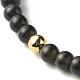 Energiekraft natürlicher Obsidian runde Perlen Stretch-Armband für Männer Frauen BJEW-JB06798-7