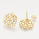 Ciondoli in ottone con zirconi cubici e orecchini a bottone e anelli regolabili set di gioielli SJEW-S043-07-5