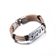 Unisex Trendy Leather Cord Bracelets BJEW-BB15505-C-3