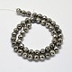 Natural Pyrite Round Beads Strands G-F197-08-6mm-2