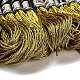 10かせ 12層メタリックポリエステル刺繍フロス  クラフト裁縫用グリッタークロスステッチ糸手刺繍  友情ブレスレット編組紐  ゴールデンロッド  0.8mm  約8.75ヤード（8m）/かせ OCOR-Q057-A06-2