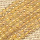 Natural Gold Rutilated Quartz Round Beads Strands G-O017-7mm-17B-1