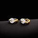 Серьги-кольца идеального дизайна из настоящей латуни со стразами из 18-каратного золота EJEW-EE0001-148-2