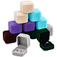 Benecreat12pcs6色スクエアベルベットリングボックス  正方形  ミックスカラー  5.5x5x4.8cm  6色  2個/カラー  12pc VBOX-BC0001-06-1