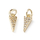 Brass Micro Pave Clear Cubic Zirconia Charms KK-E068-VB246-2