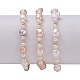 Natürliche Barockperle Keshi Perle Perlen Armbänder Sets BJEW-JB05266-2
