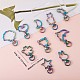 20Pcs 10 Styles Rainbow Color Vacuum Plated Alloy Keychain Clasps JX114A-3