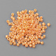 焼付塗装ガラス竹ビーズ  マットなスタイル  オレンジ  1~2x1.5~2mm  穴：0.5mm  約100 G /袋  約5000個/袋 SEED-R042-09-3