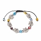 Красочный браслет с плетеными бусинами из стекла и сплава лэмпворк для женщин BJEW-JB09267-03-1