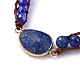 Faceted Glass & Natural Lapis Lazuli(Dyed) Beaded Wrap Bracelets BJEW-JB05035-03-7