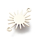 天然混合宝石コネクタ チャーム  太陽リンク  14KGP本金メッキ真鍮製パーツとともに  18x13.5x4mm  穴：1mm X-PALLOY-JF01938-6