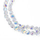Electroplate Transparent Glass Beads Strands EGLA-N002-39-C02-3