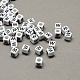 Perles européennes de lettre en acrylique à gros trou SACR-Q103-8mm-01W-1