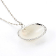 Electroplate Shell Pendant Necklaces NJEW-JN02281-02-3