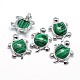 Tortoise Platinum Plated Brass Natural & Synthetic Mixed Stone Pendants G-F228-19-RS-2