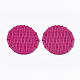 アクリルパーツ  模造ラタン編み風  フラットラウンド  赤ミディアム紫  38x5mm  穴：1.5mm OACR-T010-04G-2