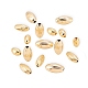 BENECREAT 60Pcs 18K Gold Plated Brass Beads Corrugated Spacer Oval Beads 1mm Hole 3 Mixed Size Beads for Necklaces KK-BC0005-68G-4