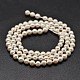 Shell Pearl Round Bead Strands BSHE-M011-01-2
