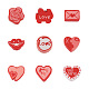 Cheriswelry バレンタインデーのテーマ 手作りのポリマークレイビーズ  混合図形  レッド  6~9.5x9.5~11x4~4.5mm  穴：1.4~1.6mm  30個/スタイル FIND-CW0001-25-2