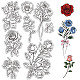 CRASPIRE Flowers Clear Rubber Stamps Roses Plants Reusable Retro Transparent Silicone Stamp Seals for Valentine's Day Scrapbooking Photo Album Decorative Journaling Card Making DIY Christmas Gifts DIY-WH0439-0185-1