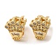 Rack Plating Real 18K Gold Plated Brass Crown Shape Clip-on Earrings EJEW-B034-02G-1