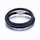 Leather Braided Cord Wrap Bracelets BJEW-E345-35A-1