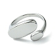 304 anello a polsino aperto ovale in acciaio inossidabile RJEW-Z028-01P-2