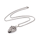 Alloy Wolf Pendant Necklace with 201 Stainless Steel Box Chains NJEW-E016-06AS-2