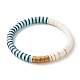 Ensemble de bracelets extensibles en perles heishi en argile polymère faits à la main BJEW-JB07335-3