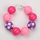 Chunky rondes ensembles perles acryliques de bubblegum de bijoux: bracelets et colliers SJEW-JS00778-01-4