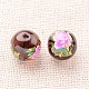 Flower Picture Printed Glass Round Beads GLAA-J088-10mm-A08-2