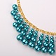 Vetro collana di perle bavaglino NJEW-PJN876-2