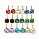 Boucles d'oreilles dormeuses rectangle en verre, véritable plaqué 14k or véritable 304 bijoux en acier inoxydable, couleur mixte, 24x13.5x14mm, pin: 0.8 mm