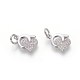 Eco-Friendly Brass Micro Pave Cubic Zirconia Charms ZIRC-J021-05-RS-2