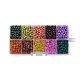 Kits de perles en verre craquelé & en verre peint à cuisson mixte HY-X0009-4mm-12-5