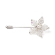 Flor de cuentas trenzadas de vidrio con alfiler de solapa de perlas de concha JEWB-TA00004-1