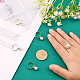 CHGCRAFT 20Pcs 2Colors Adjustable Brass Ring Findings Open Cuff Rings Findings Flat Round Pad Ring Base Settings for DIY Ring Jewelry Making Wedding Birthday Gift DIY-CA0005-56-4
