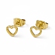 Vacuum Plating 304 Stainless Steel Tiny Hollow Out Heart Stud Earrings for Women EJEW-P212-06G-1