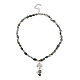 Natural Moss Agate & Pearl & Cubic Zirconia Tree of Life Pendant Necklace NJEW-JN04335-02-3