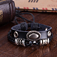 Adjustable Casual Unisex Zinc Alloy and Braided Leather Multi-strand Bracelets BJEW-BB15622-7