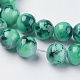 Spray Painted Glass Bead Strands GLAD-S075-14mm-32-2