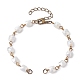 Realizzazione di braccialetti con catena a maglie quadrate con perline di vetro sfaccettato AJEW-JB01150-50-1