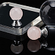 Benecreat8はネジ付きアルミニウム合金引き出しノブを設定します  8個の天然水晶ビーズ付き  家のために  戸棚  プラチナ  14x10.5mm  穴：3.5mm DIY-BC0005-17-6
