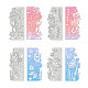Globleland 4 pcs4スタイル炭素鋼カッティングダイステンシル  DIYスクラップブッキング/フォトアルバム用  装飾的なエンボス印刷紙のカード  混合模様  7.2x15.2x0.08cm  1個/スタイル DIY-DM0001-79-1