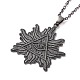 Alloy Flame with Evil Eye Pendant Necklace for Men Women NJEW-B085-01-1