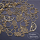 OLYCRAFT 30pcs Fruit Theme Open Bezel Charms 6-Style Alloy Frame Pendants Hollow Resin Frames with Loop for Resin Jewelry Making - Gold PALLOY-OC00-44-4