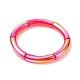 4 Stück 4-farbiges Acryl-Stretch-Armband-Set mit gebogenem Schlauch für Damen BJEW-JB09305-01-4
