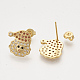 Ciondoli in ottone con zirconi cubici e orecchini a bottone e anelli regolabili set di gioielli SJEW-S043-04-5